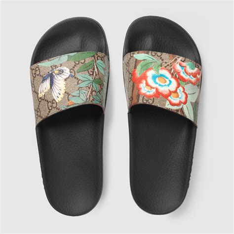 gucci slides with bird|Gucci slides girl.